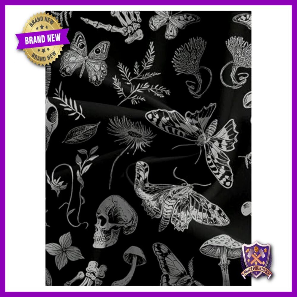 Plus Size Wide Leg Palazzo Pants Elastic Waist Skull Print Goth Streetwear - Picture 3 of 4